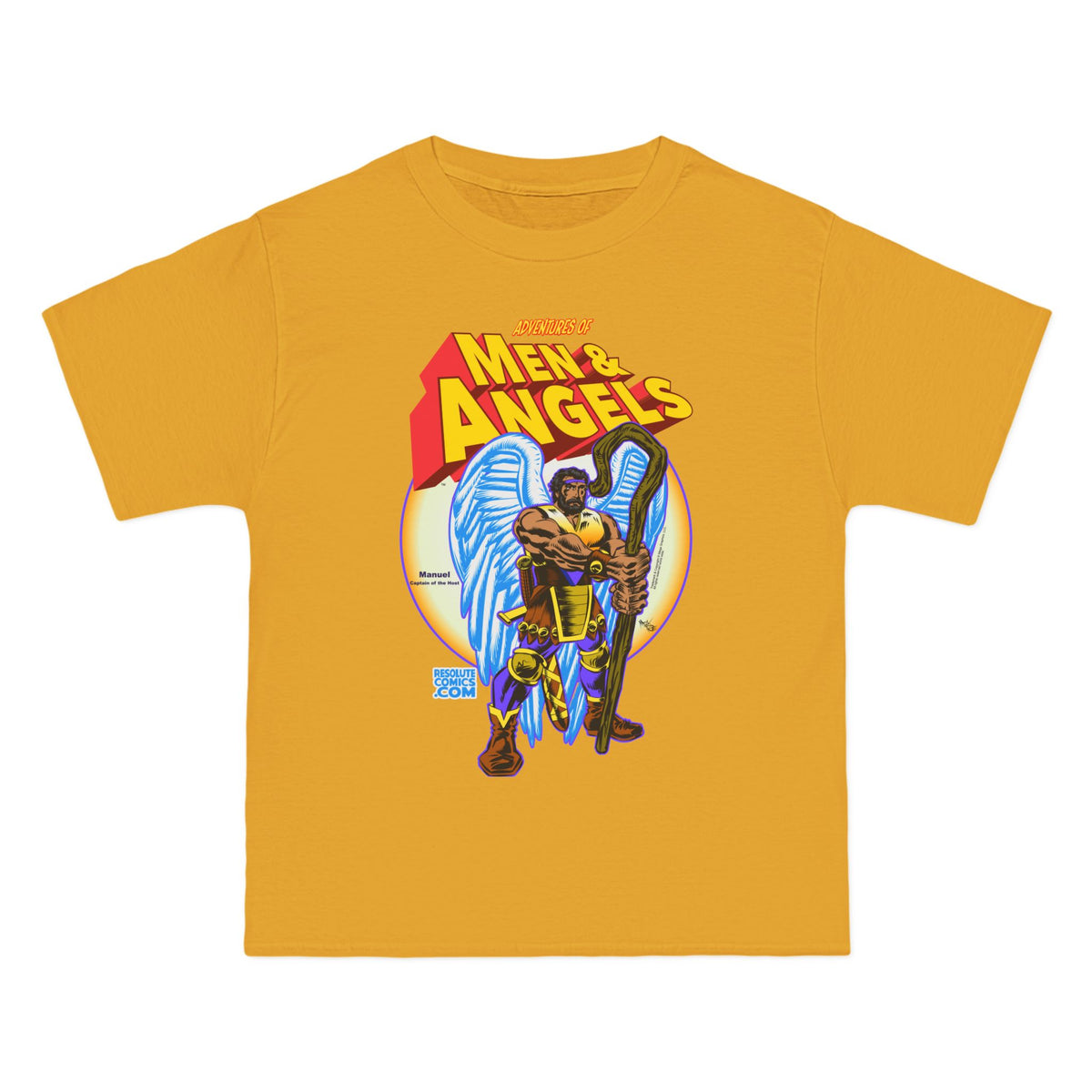 Men of Angels Graphic T-Shirt — Retro Comic Angel Warriors Tee