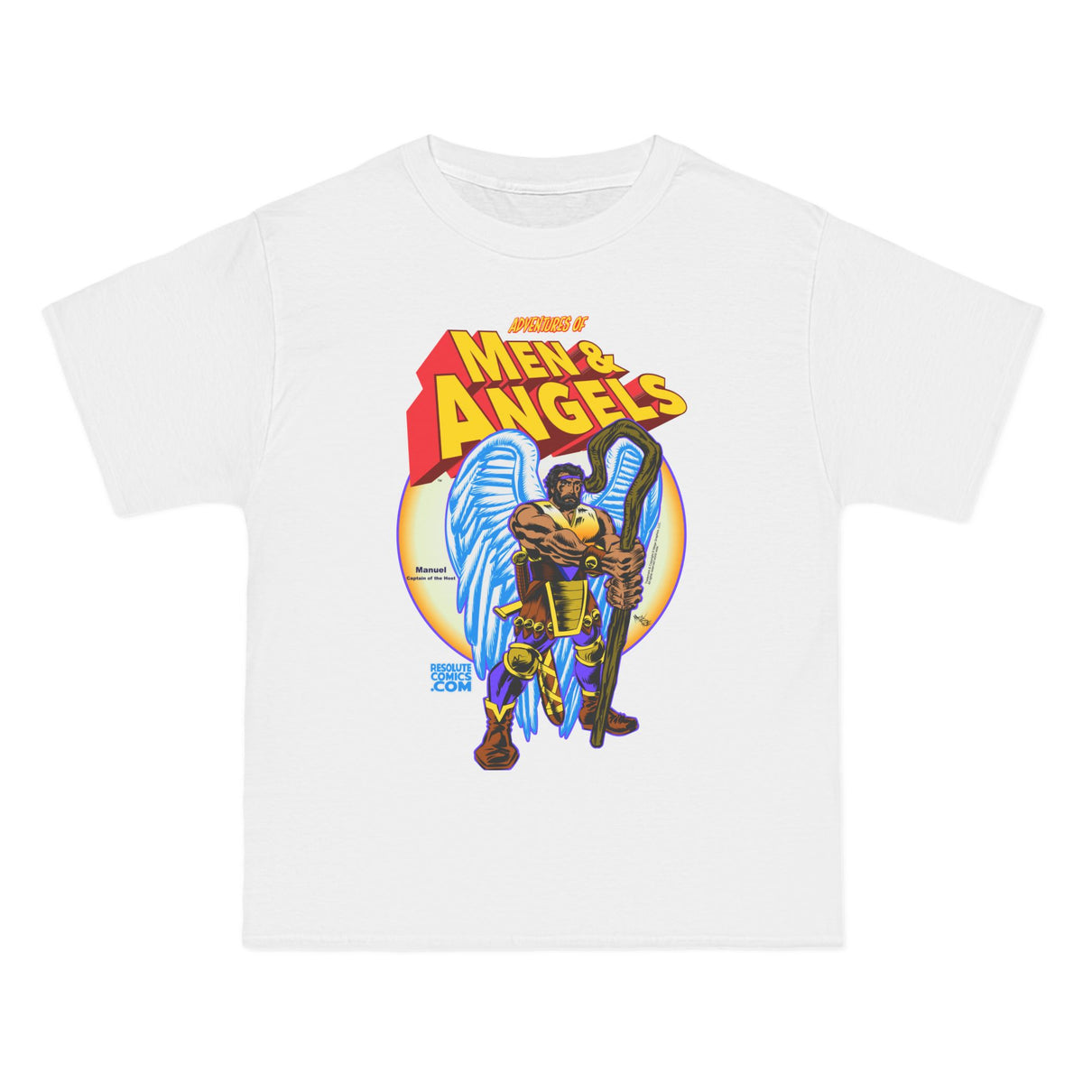 Men of Angels Graphic T-Shirt — Retro Comic Angel Warriors Tee
