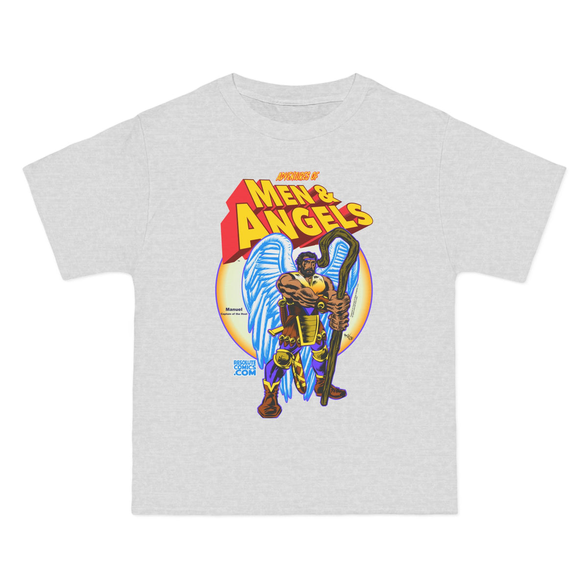 Men of Angels Graphic T-Shirt — Retro Comic Angel Warriors Tee