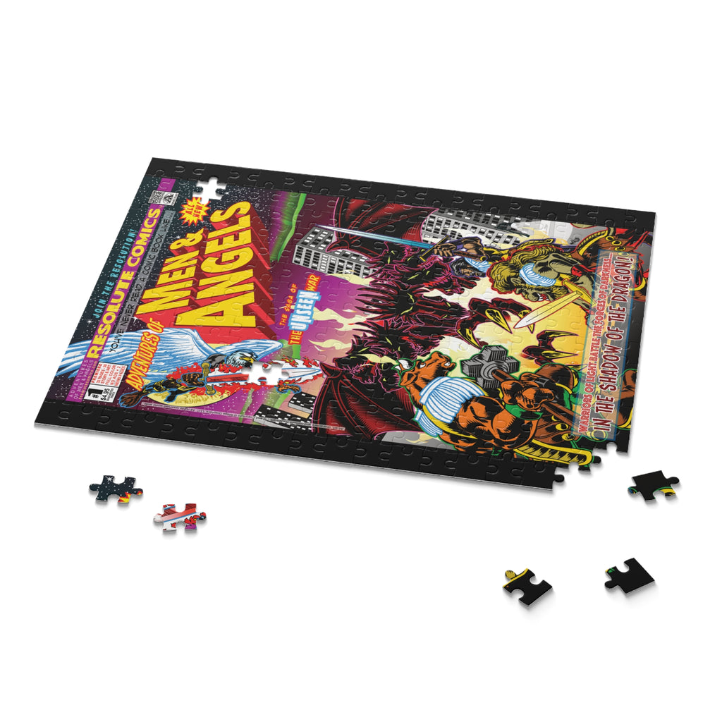 Men & Angels Comic Cover Puzzle — Retro Superhero Jigsaw (120/252/500 pcs)