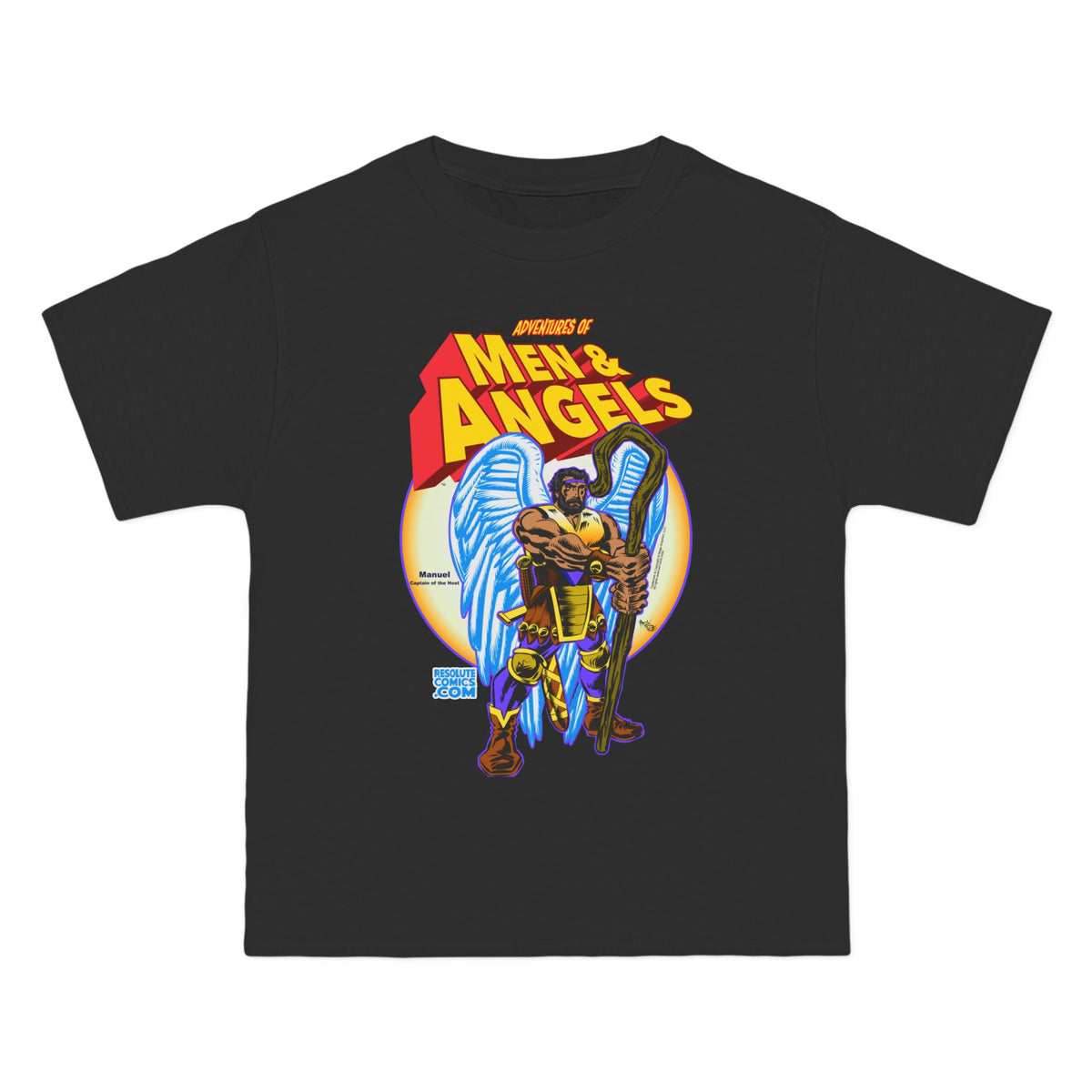 Men of Angels Graphic T-Shirt — Retro Comic Angel Warriors Tee